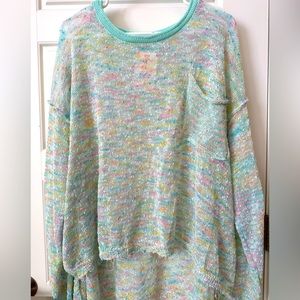 Lightweight, rainbow, oversized sweater
